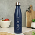 Personalised Football Navy Metal Insulated Drinks Bottle from Heartfelt Gifts