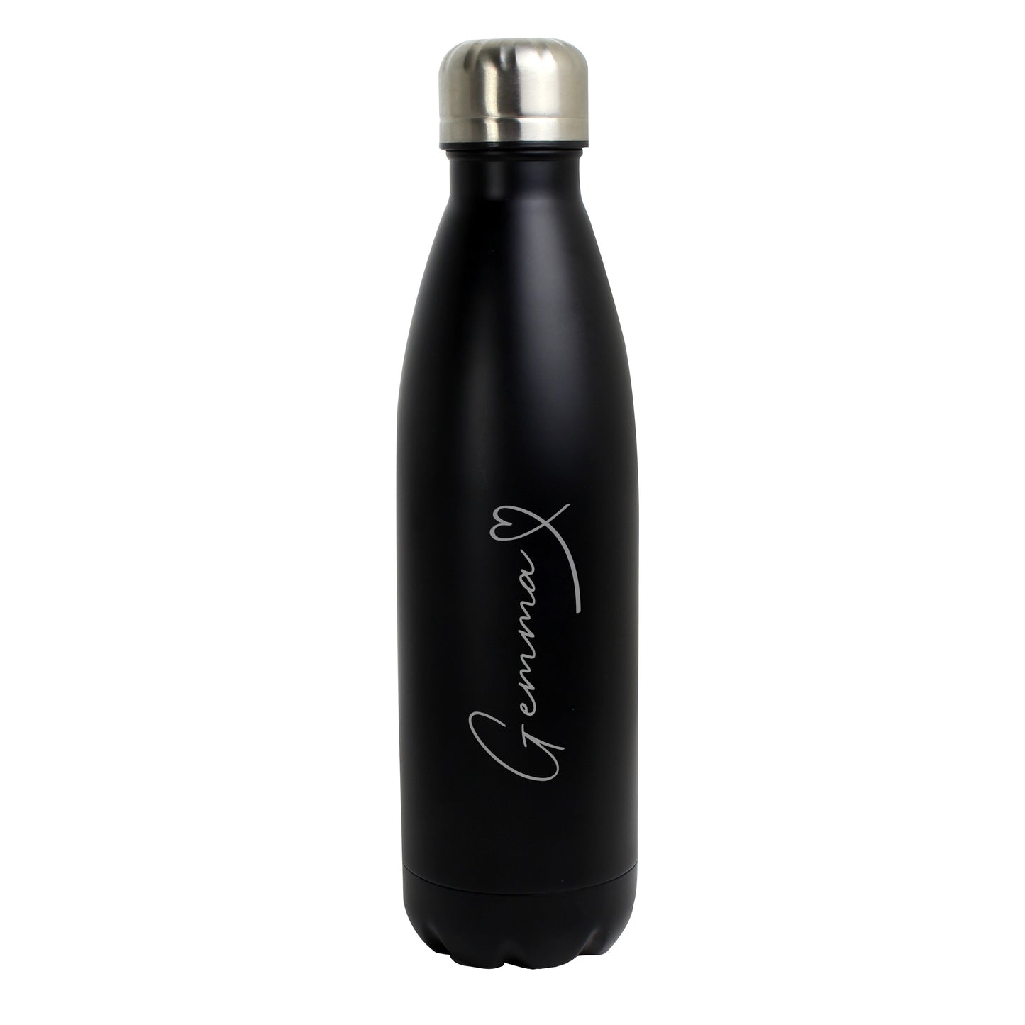 Personalised Heart Black Metal Insulated Drinks Bottle - image 5