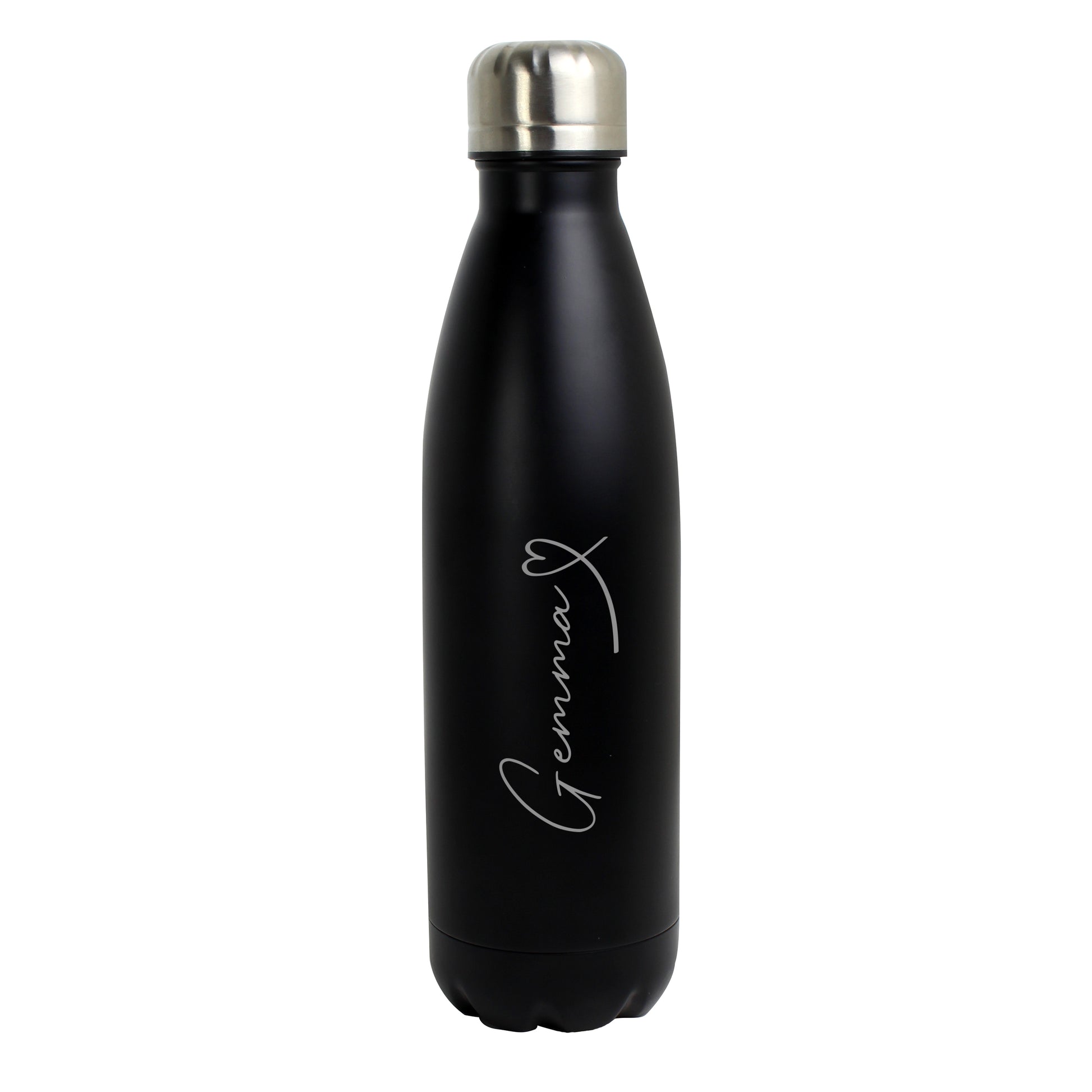 Personalised Heart Black Metal Insulated Drinks Bottle - image 5