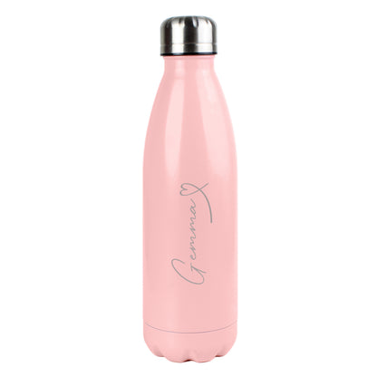 Personalised Heart Pink Metal Insulated Drinks Bottle - image 5