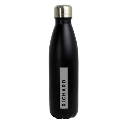 Personalised Rectangle Black Metal Insulated Drinks Bottle - image 5