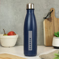 Personalised Rectangle Navy Metal Insulated Drinks Bottle from Heartfelt Gifts