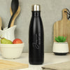 Personalised Two Lines Black Metal Insulated Drinks Bottle