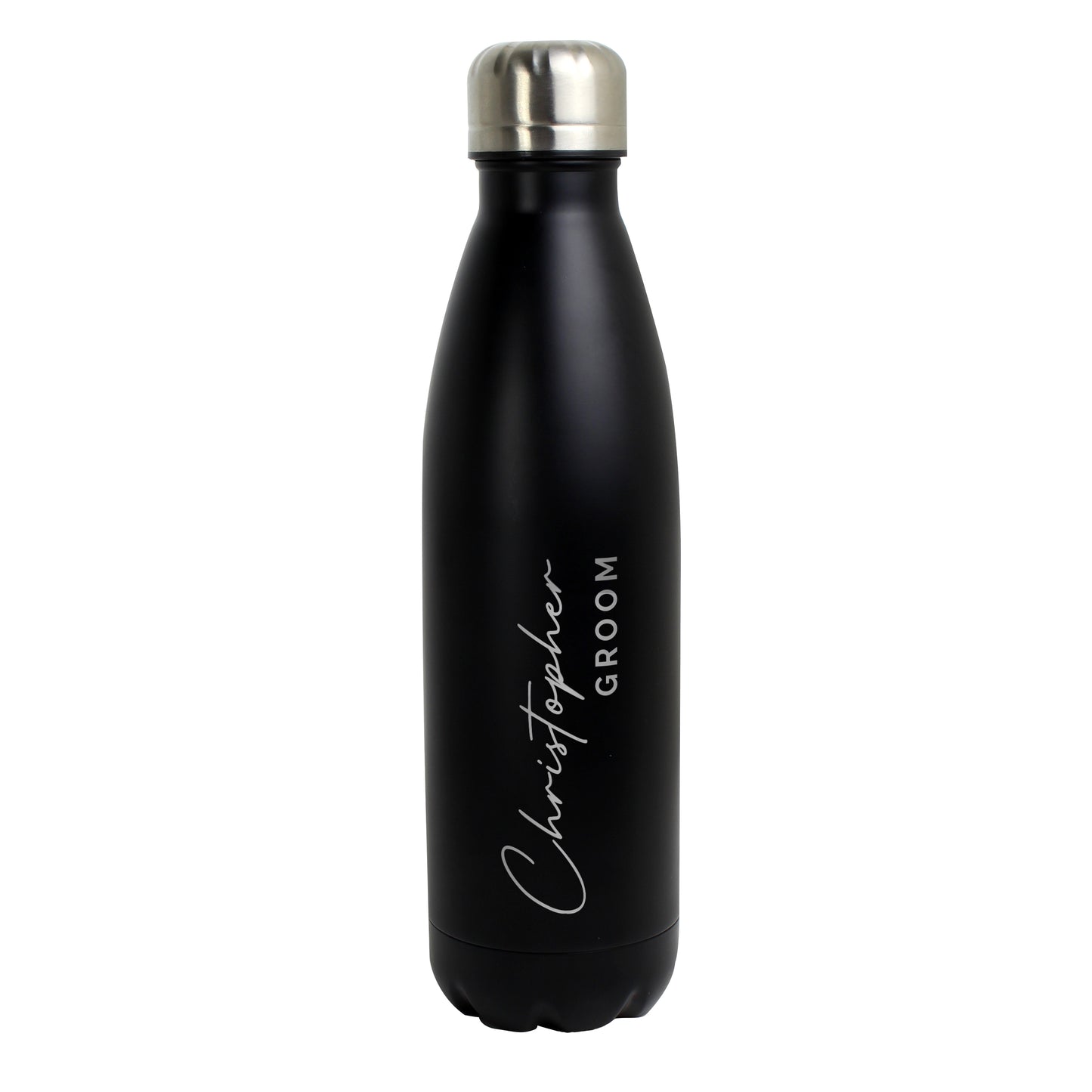 Personalised Two Lines Black Metal Insulated Drinks Bottle - image 5