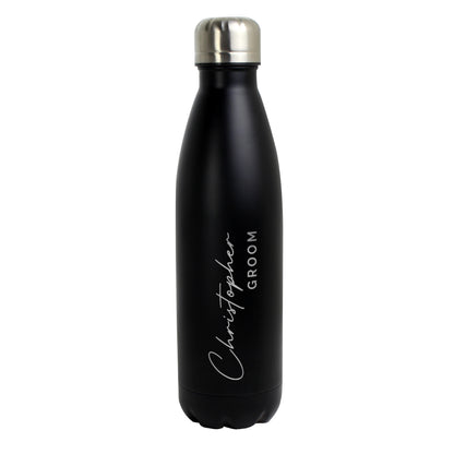 Personalised Two Lines Black Metal Insulated Drinks Bottle - image 5