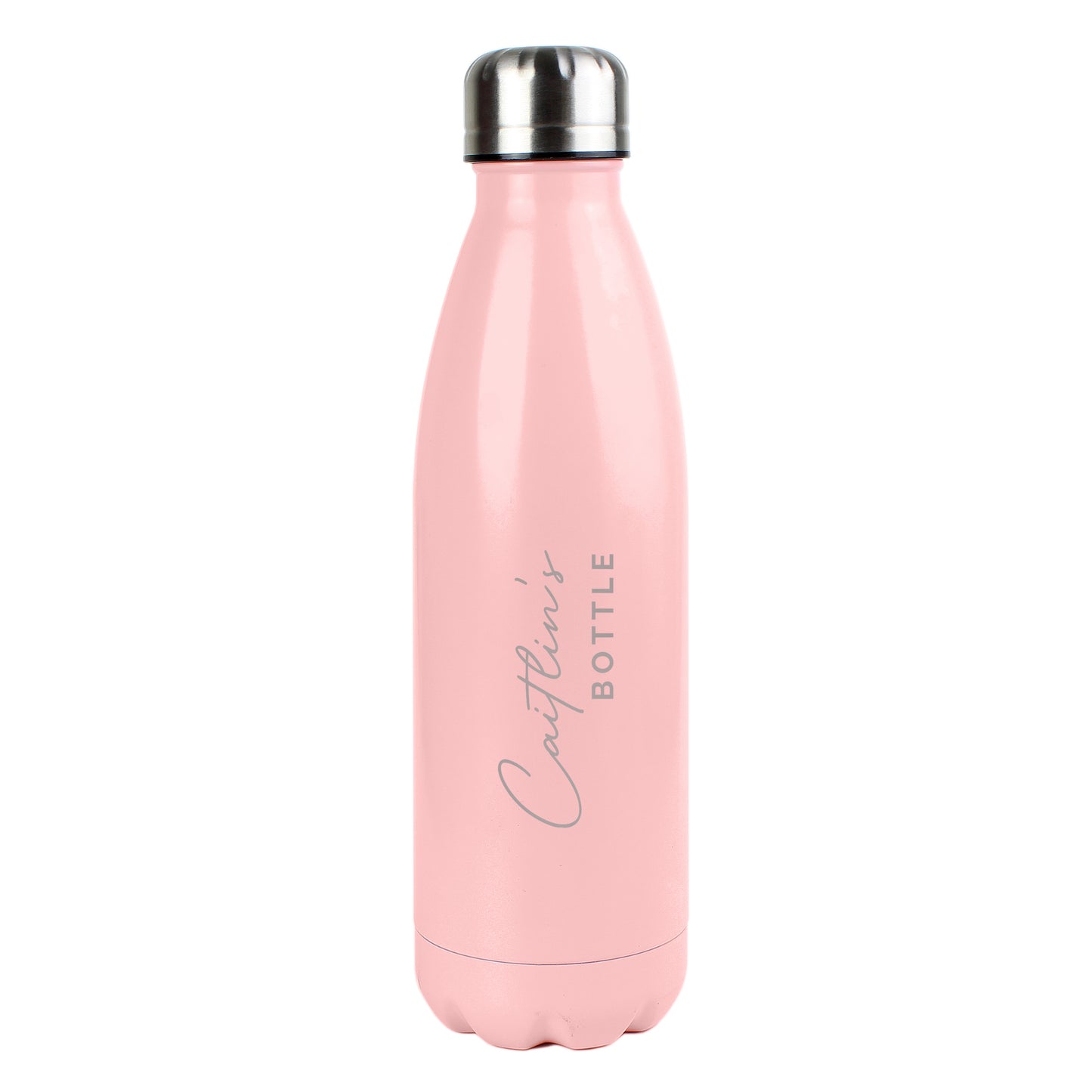 Personalised Two Lines Pink Metal Insulated Drinks Bottle - image 5