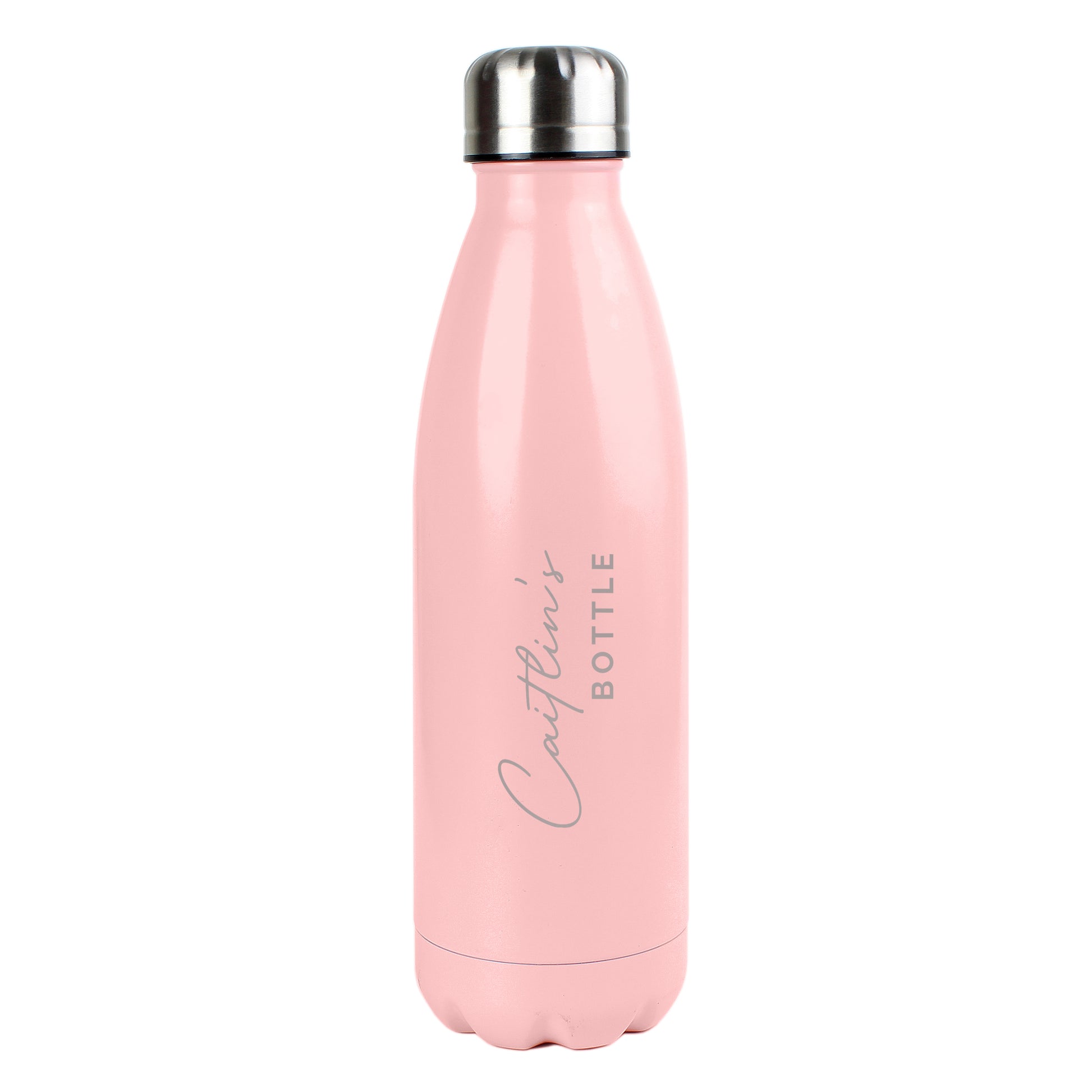 Personalised Two Lines Pink Metal Insulated Drinks Bottle - image 5