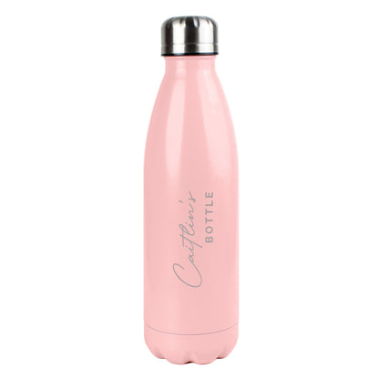 Personalised Two Lines Pink Metal Insulated Drinks Bottle - image 5