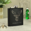 Personalised Stag Black Hip Flask from Heartfelt Gifts