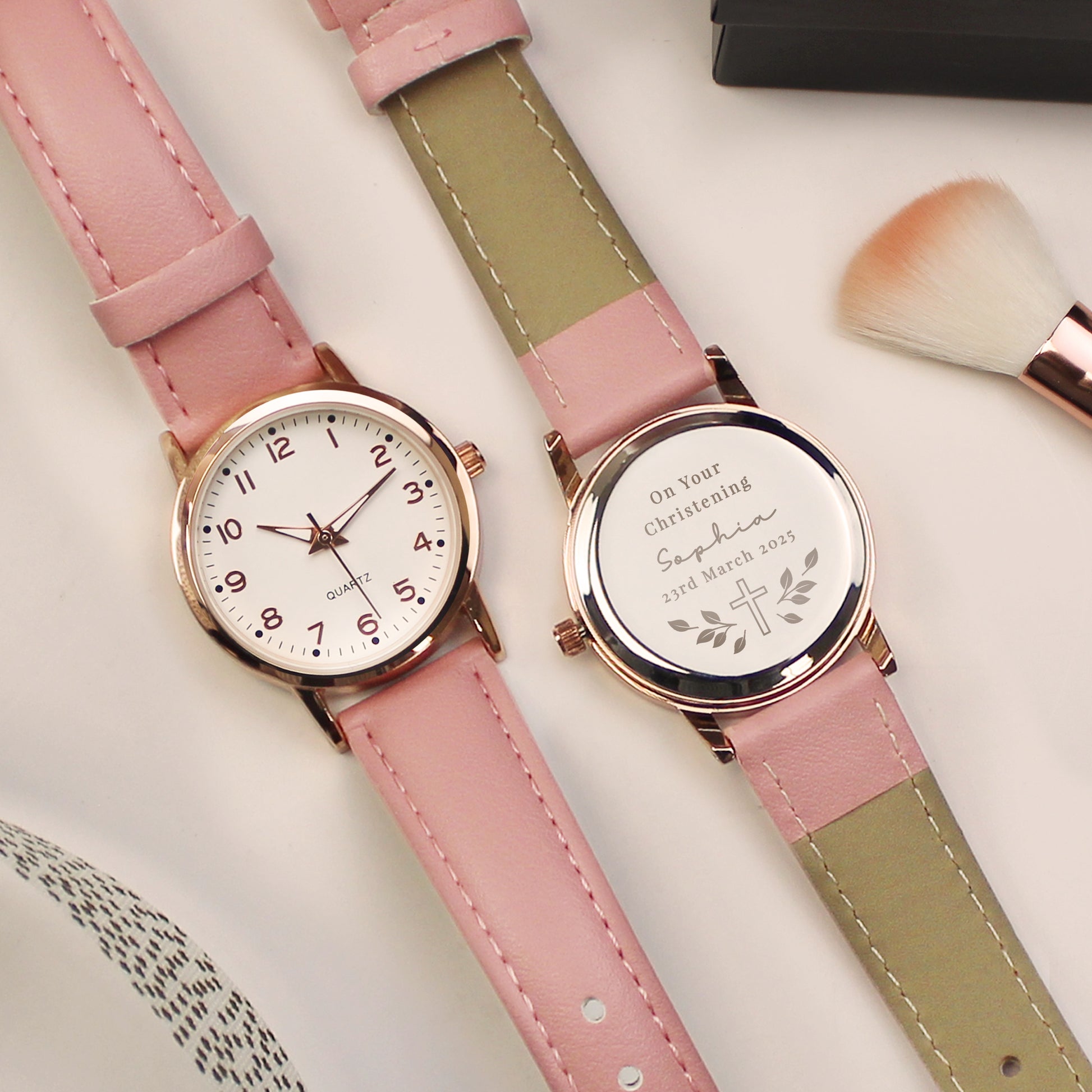 Personalised Holy Communion/Christening Pink Watch - image 2