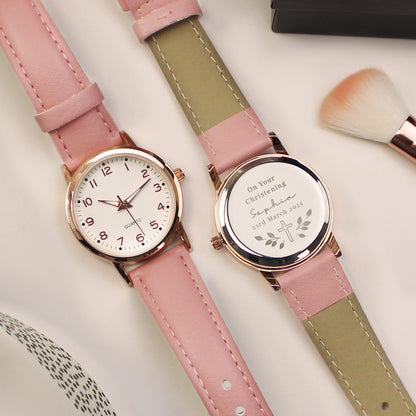 Personalised Holy Communion/Christening Pink Watch - image 2