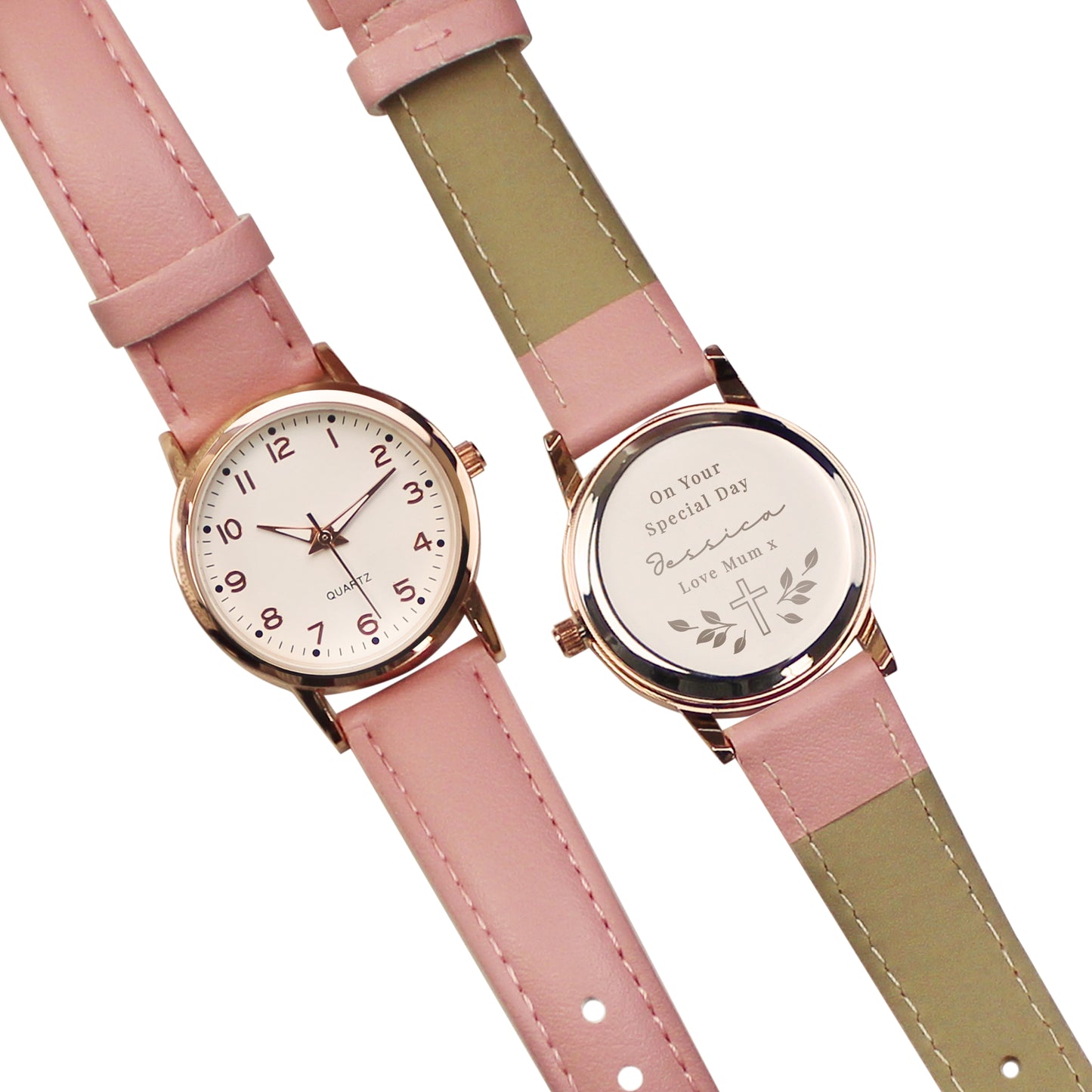 Personalised Holy Communion/Christening Pink Watch - image 5