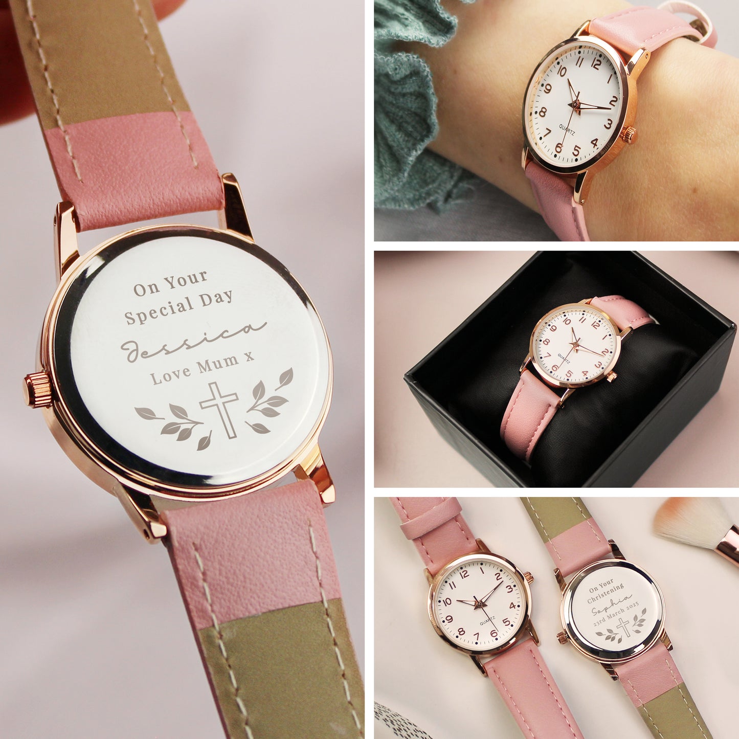 Personalised Holy Communion/Christening Pink Watch - image 8