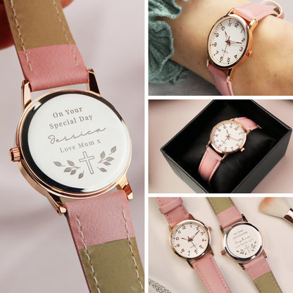 Personalised Holy Communion/Christening Pink Watch - image 8