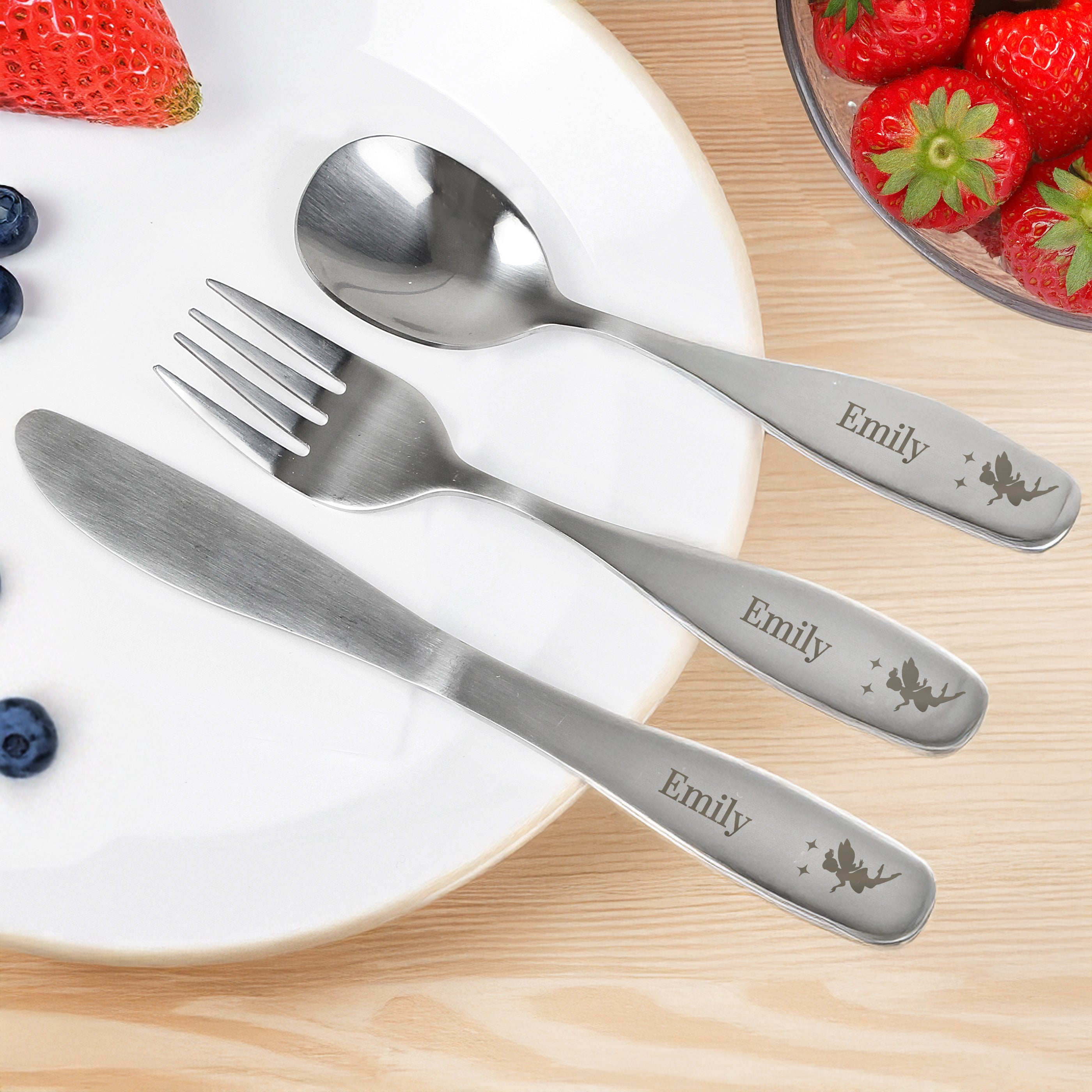 Personalised Fairy Princess Cutlery Set – Girls Birthday & Christening Gift