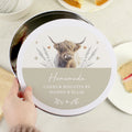 Personalised Highland Cow Cake Tin – Baker Gift Kitchen Storage