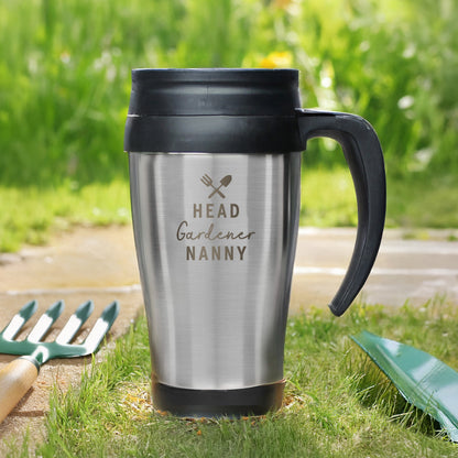 Personalised Head Gardener Travel Mug – Gardening Birthday Gift - image 3