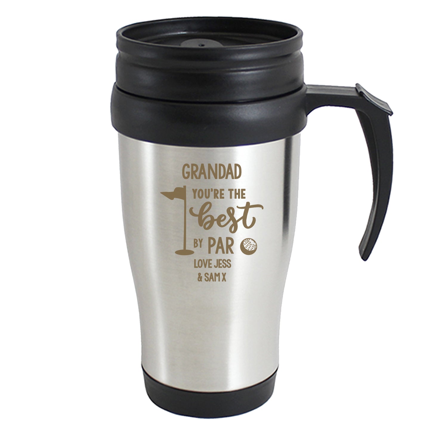 Personalised Best by Par Golf Travel Mug – Golfer Father's Day Birthday Gift - image 5