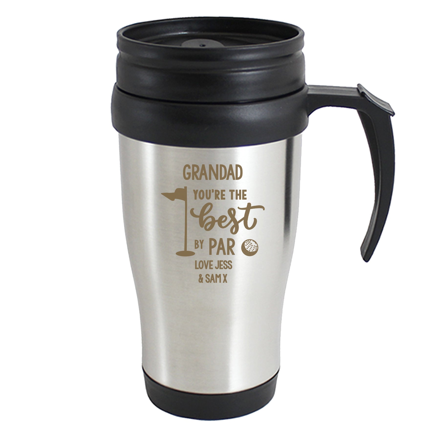 Personalised Best by Par Golf Travel Mug – Golfer Father's Day Birthday Gift - image 5