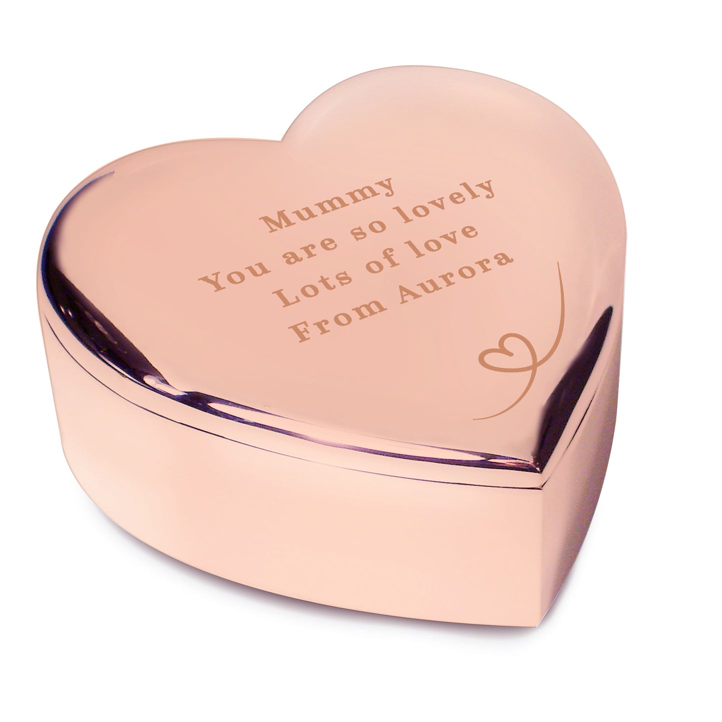 Personalised Rose Gold Heart Trinket Box – Birthday Valentine's Gift for Her - image 4