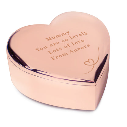 Personalised Rose Gold Heart Trinket Box – Birthday Valentine's Gift for Her - image 4