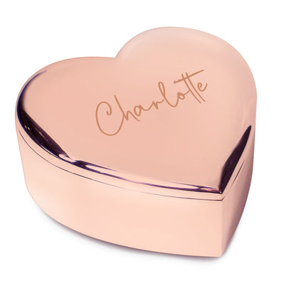 Personalised Engraved Rose Gold Heart Trinket Box – Birthday Valentine Gift - image 4