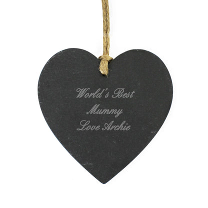 Personalised Script Engraved Slate Heart Decoration from Heartfelt Gifts