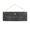Personalised Star Motif Hanging Slate Plaque