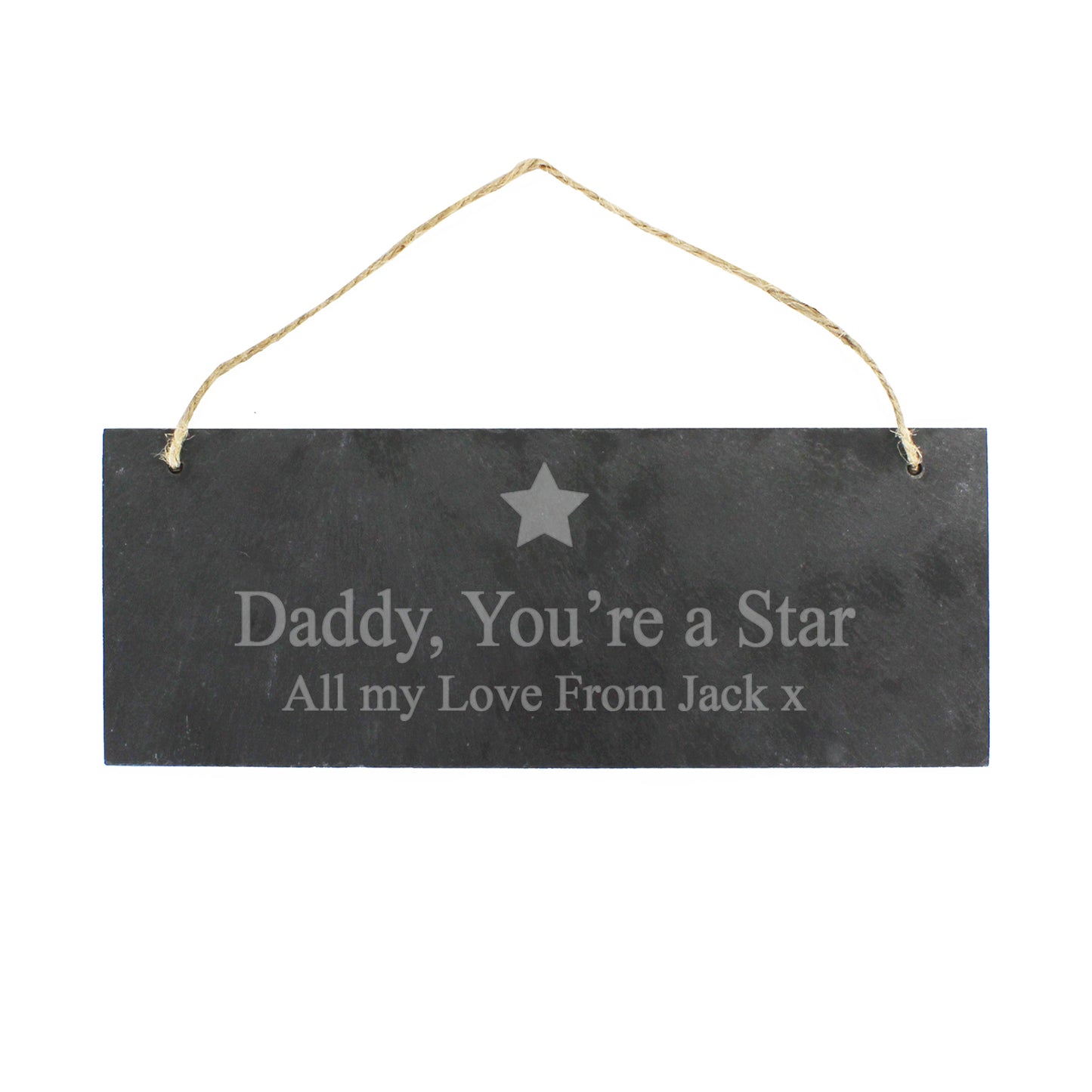 Personalised Star Motif Hanging Slate Plaque from Heartfelt Gifts