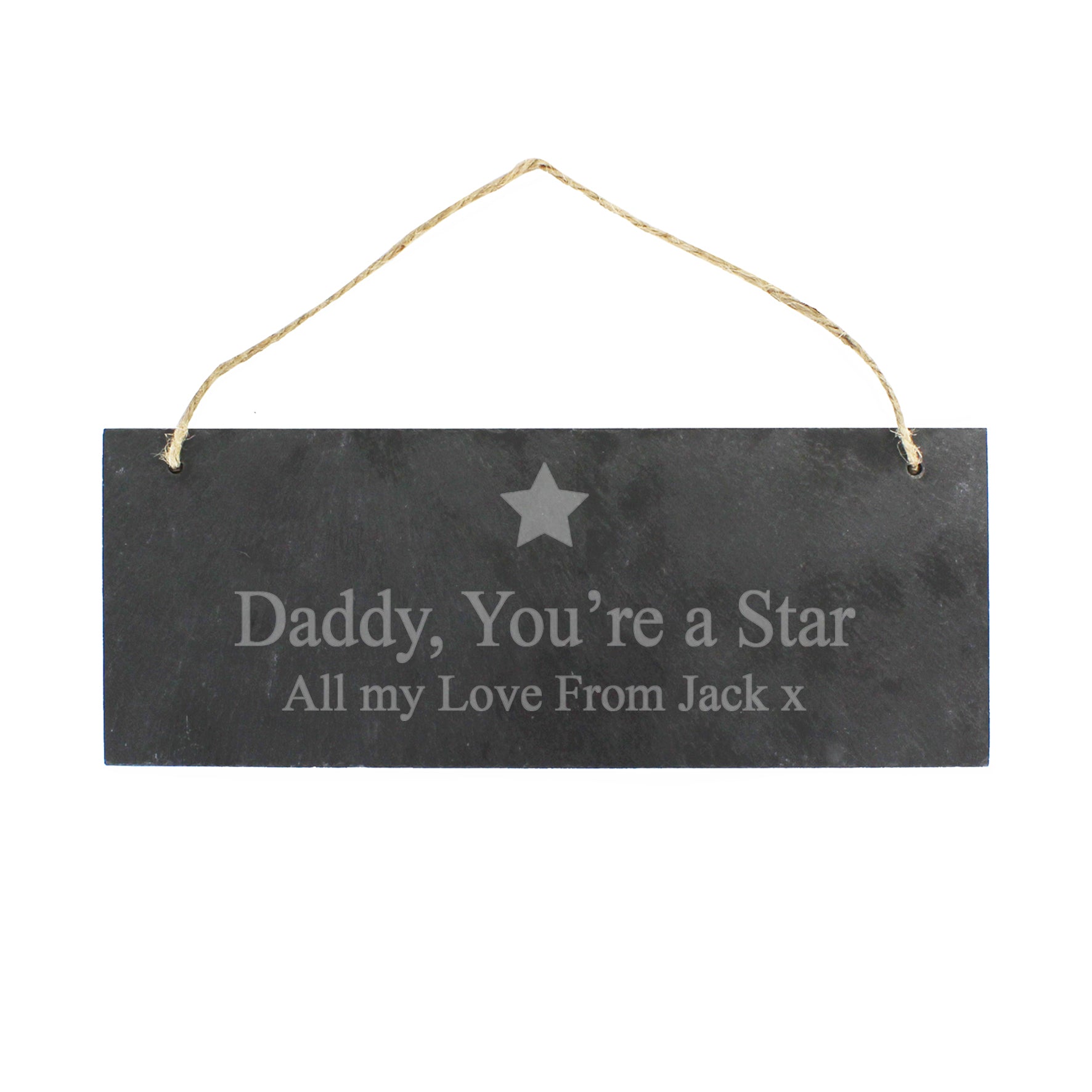 Personalised Star Motif Hanging Slate Plaque from Heartfelt Gifts