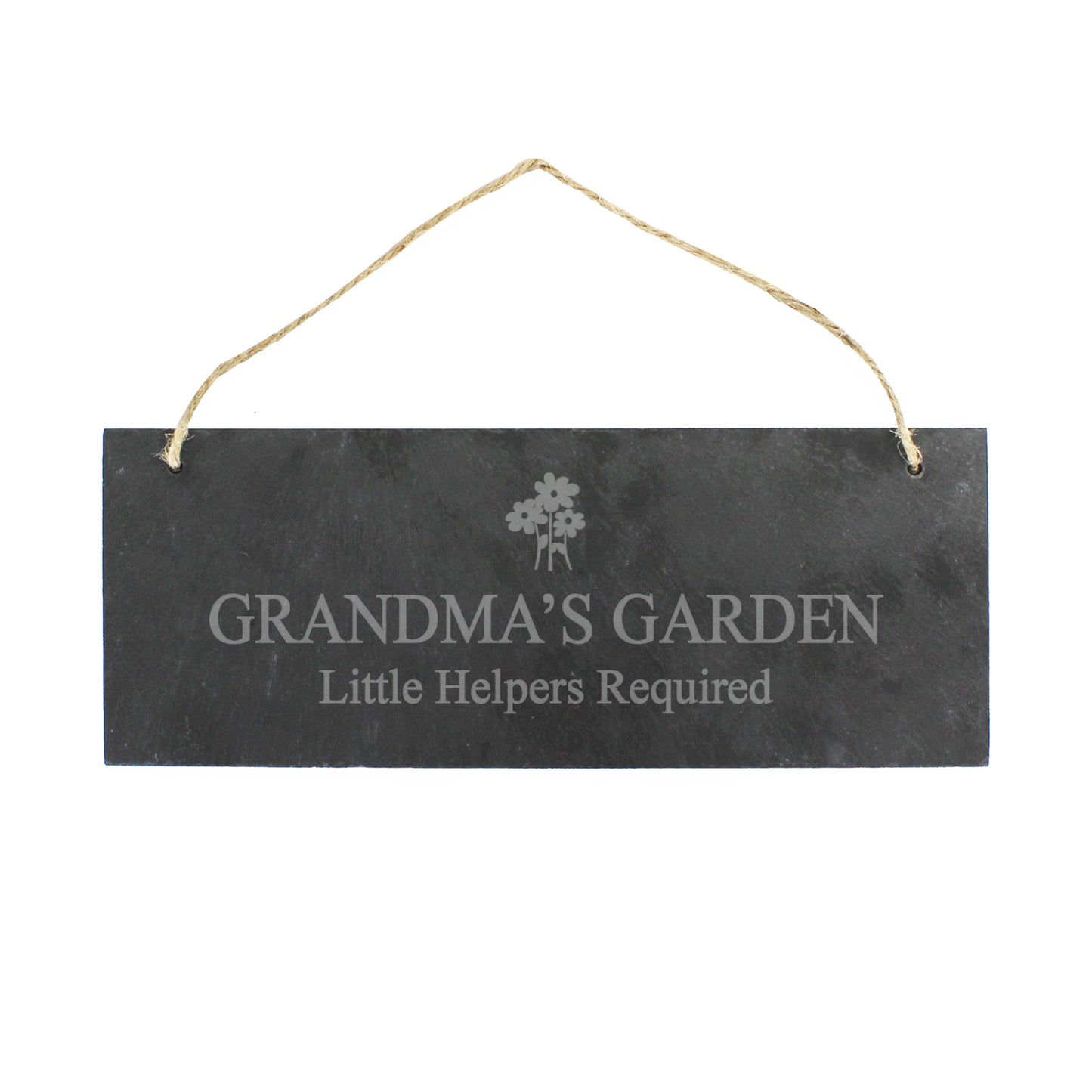 Personalised Flower Motif Hanging Slate Plaque from Heartfelt Gifts