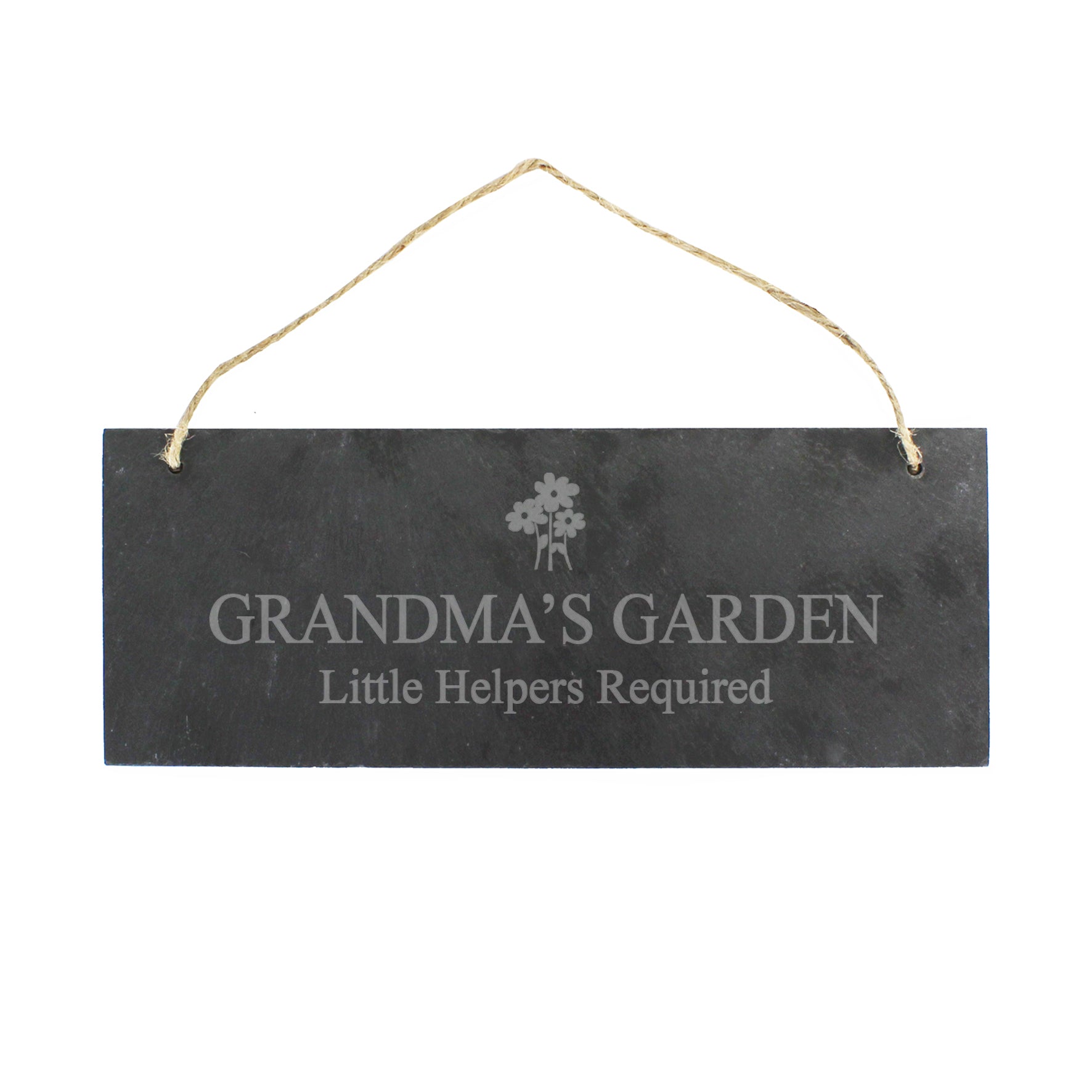Personalised Flower Motif Hanging Slate Plaque from Heartfelt Gifts