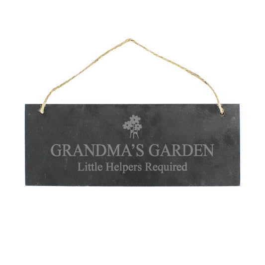 Personalised Flower Motif Hanging Slate Plaque from Heartfelt Gifts