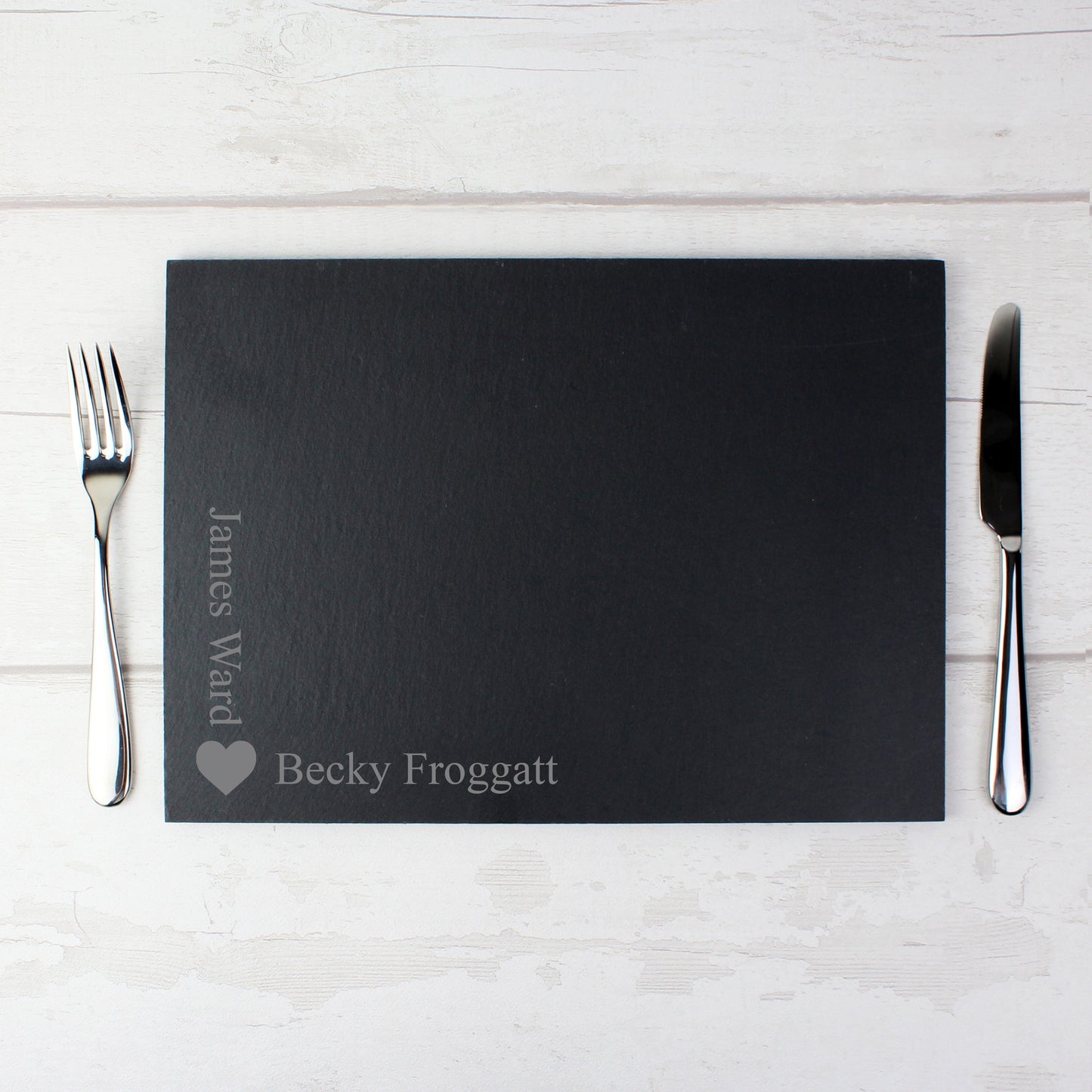 Personalised Heart Motif Slate Placemat - image 3