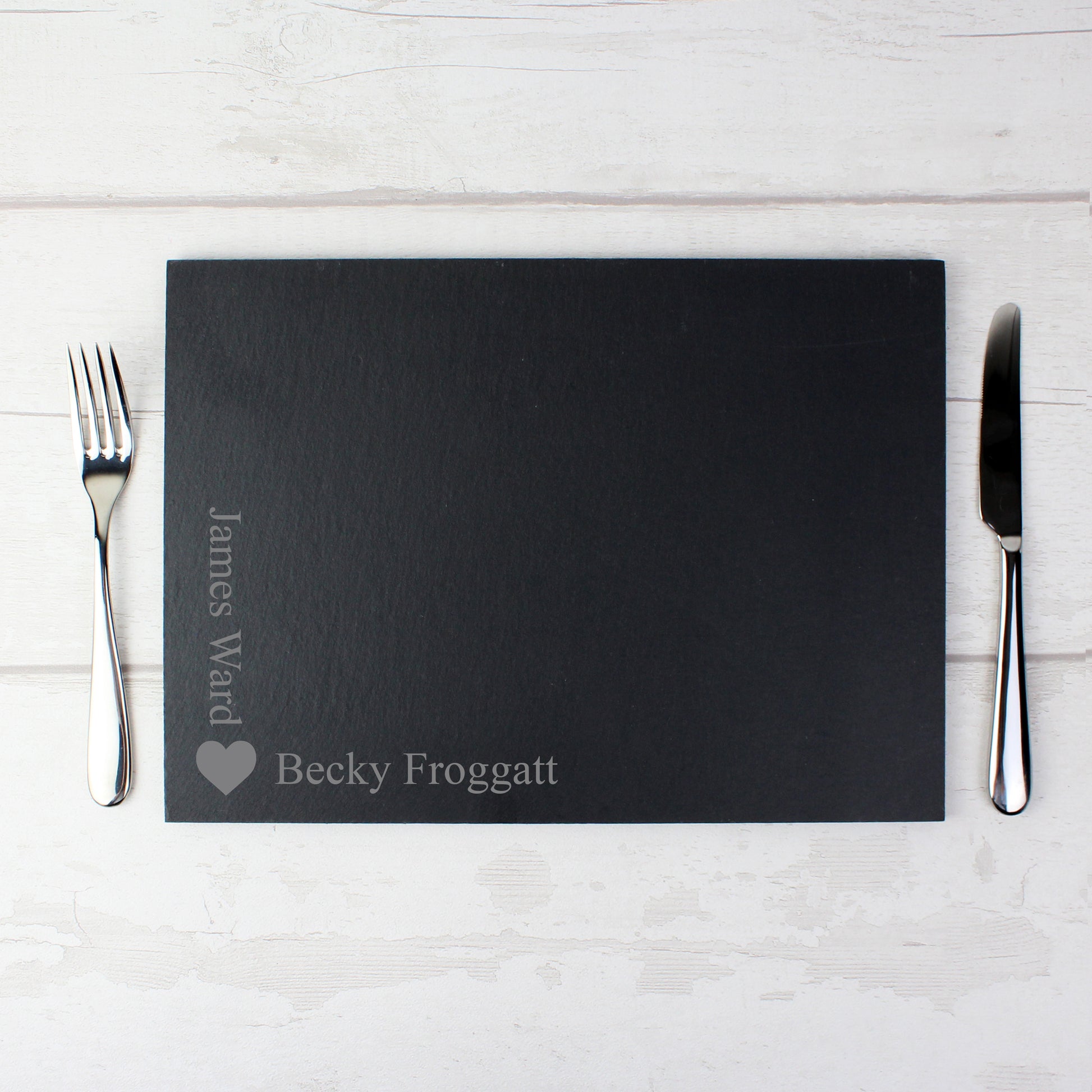 Personalised Heart Motif Slate Placemat - image 3