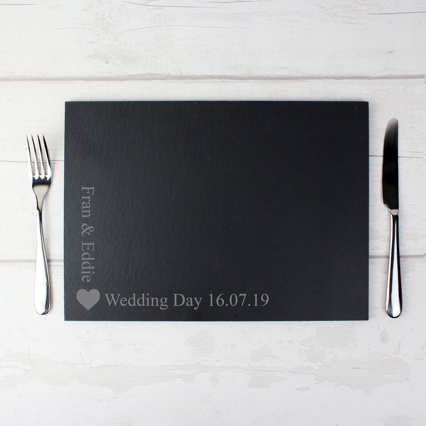 Personalised Heart Motif Slate Placemat - image 5