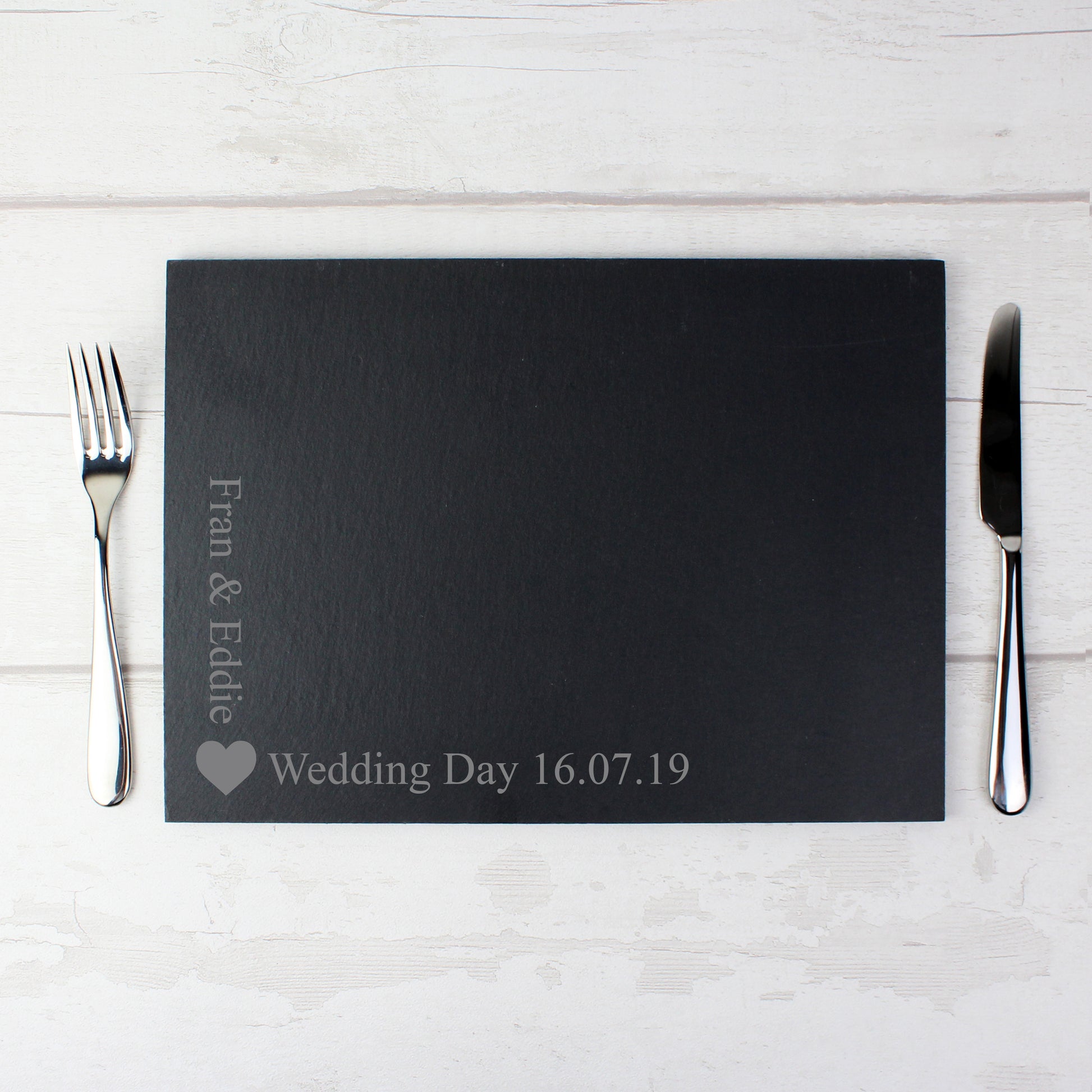 Personalised Heart Motif Slate Placemat - image 5