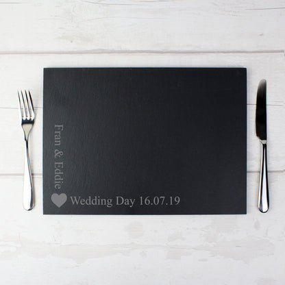 Personalised Heart Motif Slate Placemat - image 5