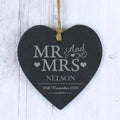 Personalised Mr & Mrs Slate Heart Decoration from Heartfelt Gifts