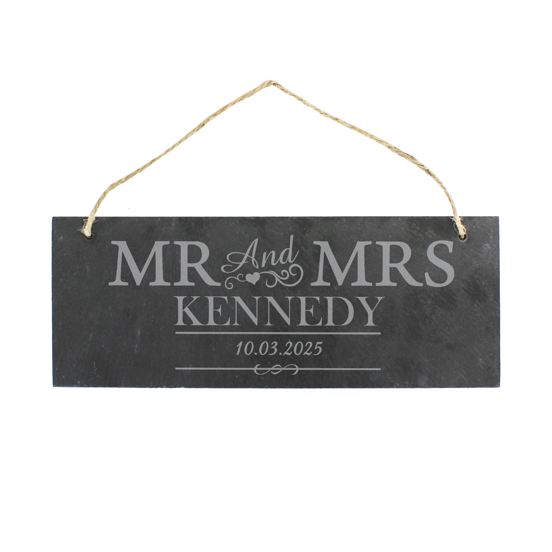Personalised Mr & Mrs Hanging Slate Plaque - image 5