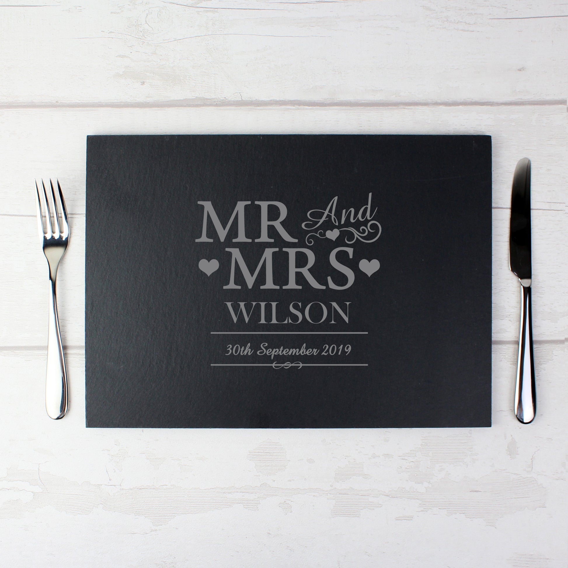 Personalised Mr & Mrs Slate Placemat - image 4
