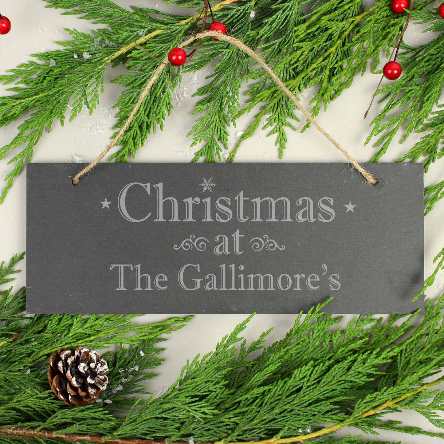 Personalised Christmas Hanging Slate Plaque from Heartfelt Gifts
