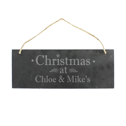 Personalised Christmas Hanging Slate Plaque - image 2