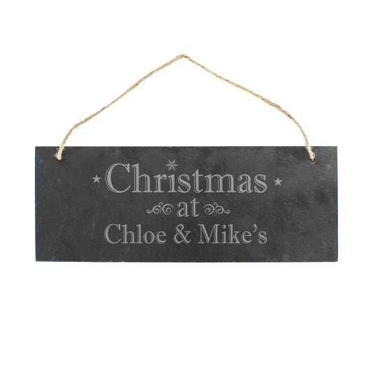 Personalised Christmas Hanging Slate Plaque - image 2