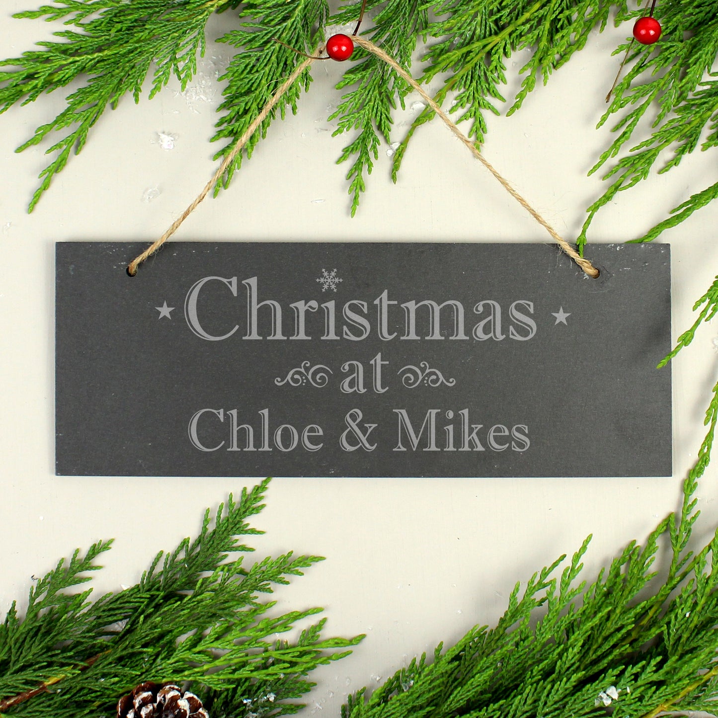 Personalised Christmas Hanging Slate Plaque - image 3