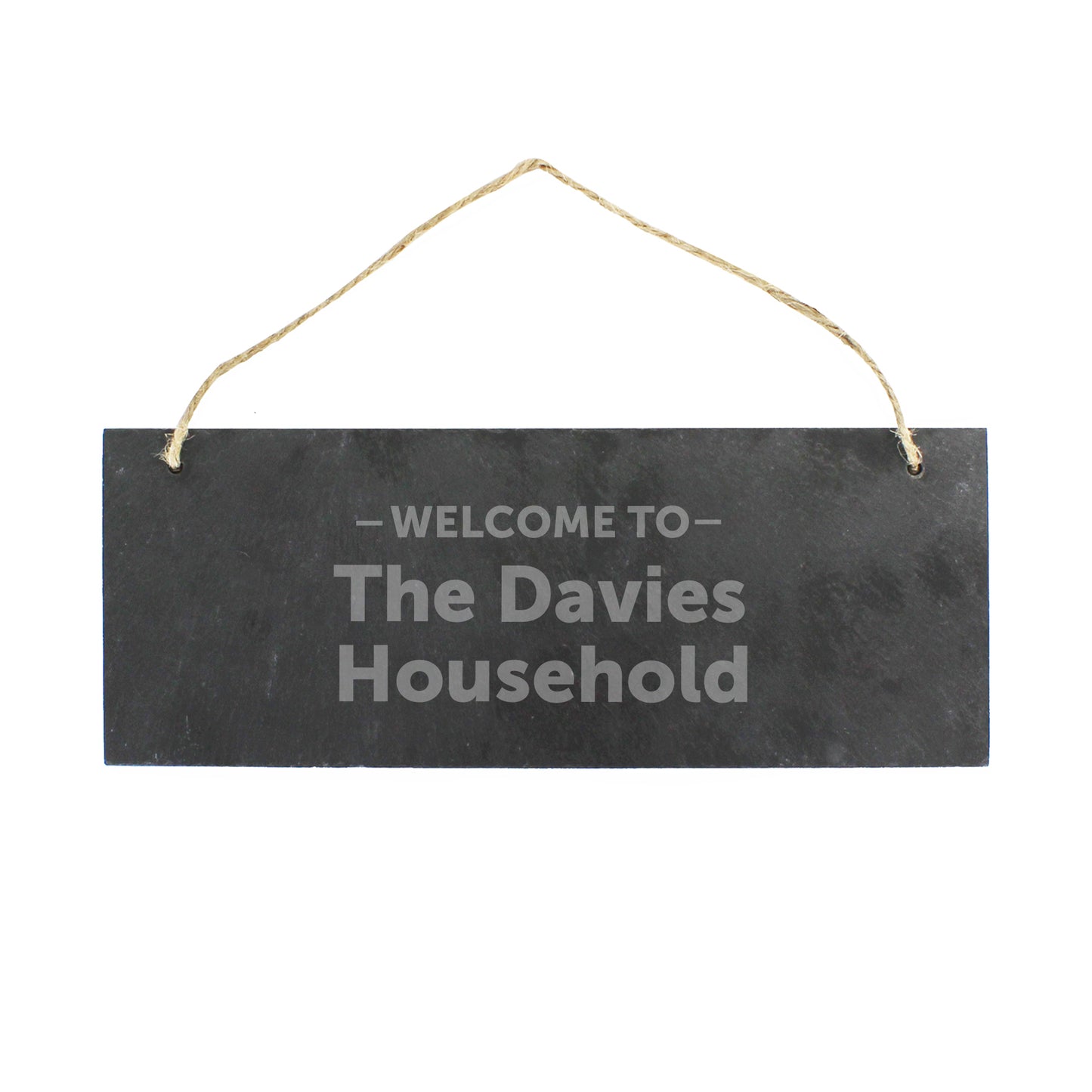Personalised Welcome To... Hanging Slate Plaque - image 2