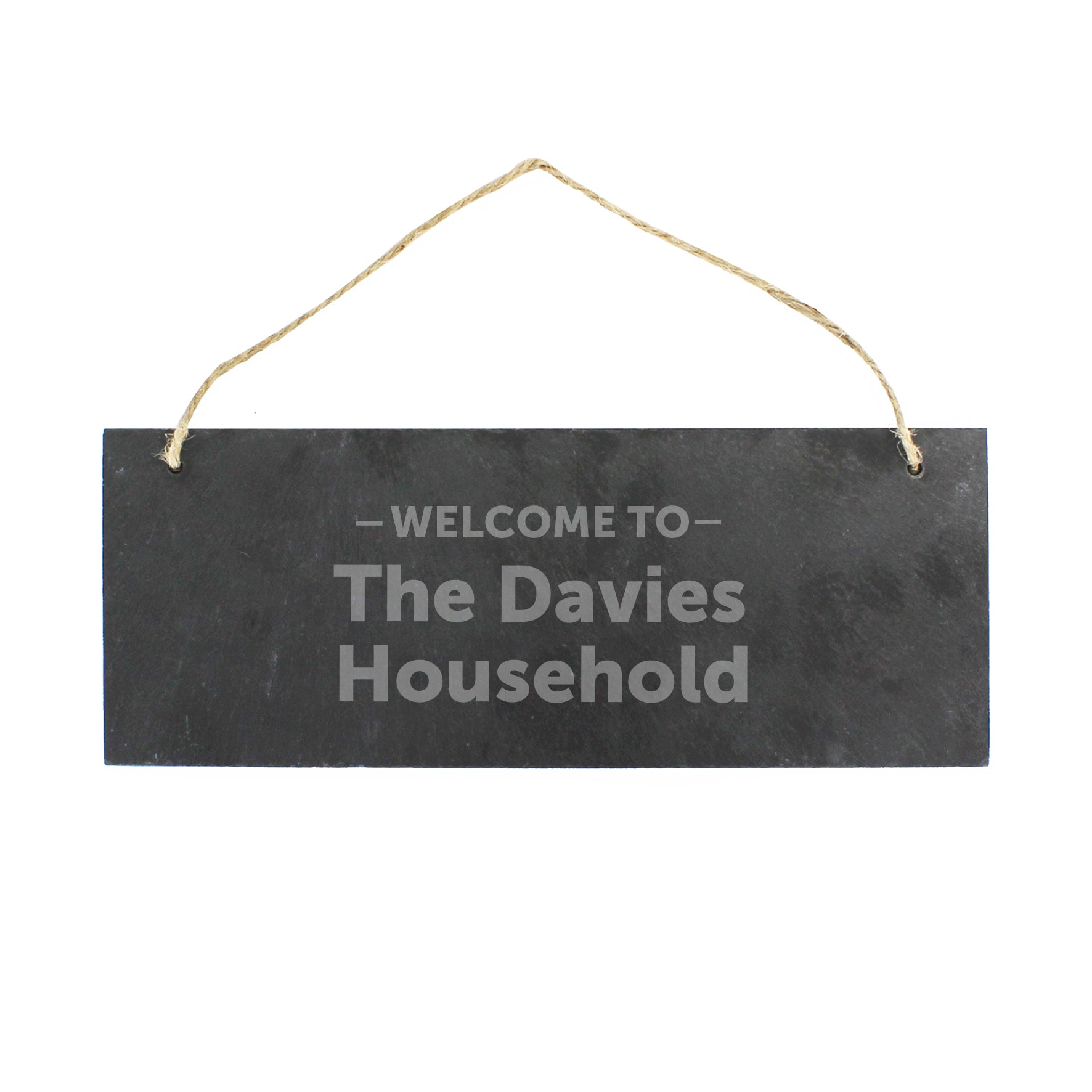 Personalised Welcome To... Hanging Slate Plaque - image 2