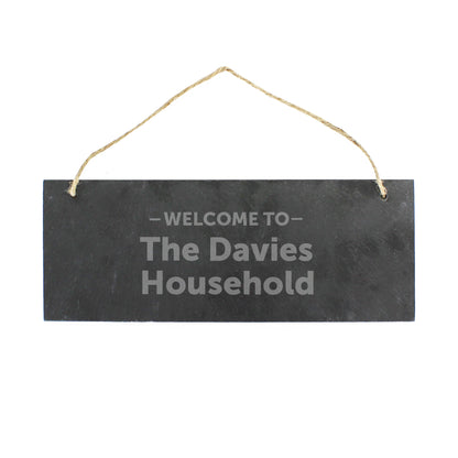 Personalised Welcome To... Hanging Slate Plaque - image 2