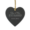 Personalised Just Married... Slate Heart Decoration from Heartfelt Gifts
