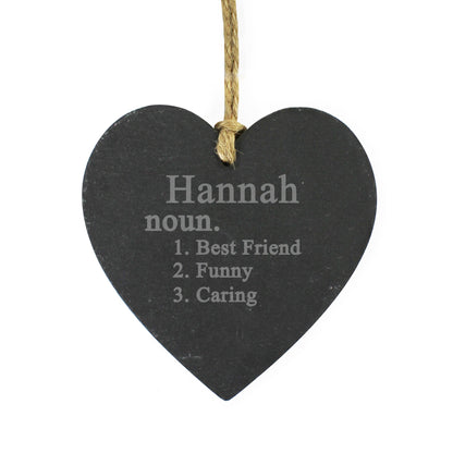 Personalised Word Definition Slate Heart Decoration from Heartfelt Gifts